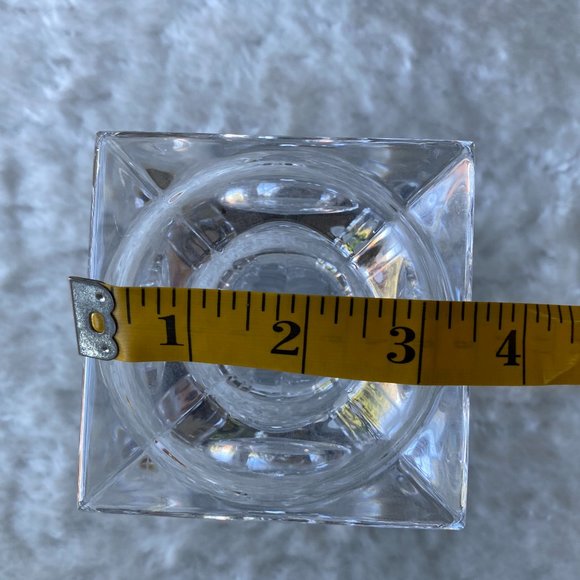 2 Pillar Clear Glass 24% Crystal Lead Candle Holders Slovenia 9" & 6" Tall - Picture 16 of 16